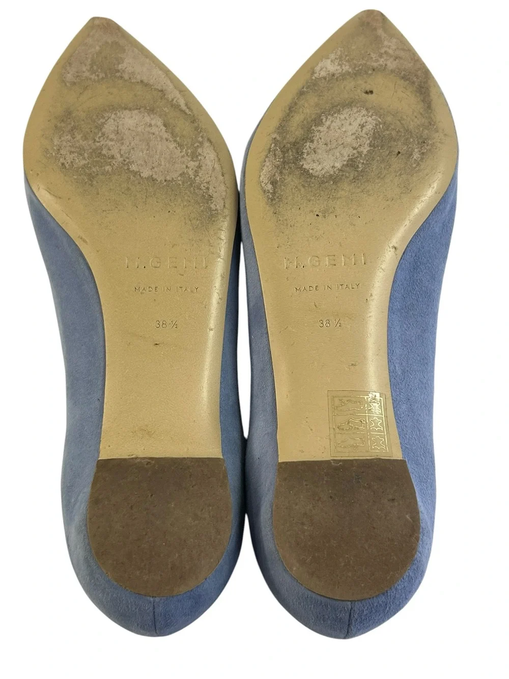 M.Gemi Essato Suede Blue ballet flats pointy toe size 38.5 / 8